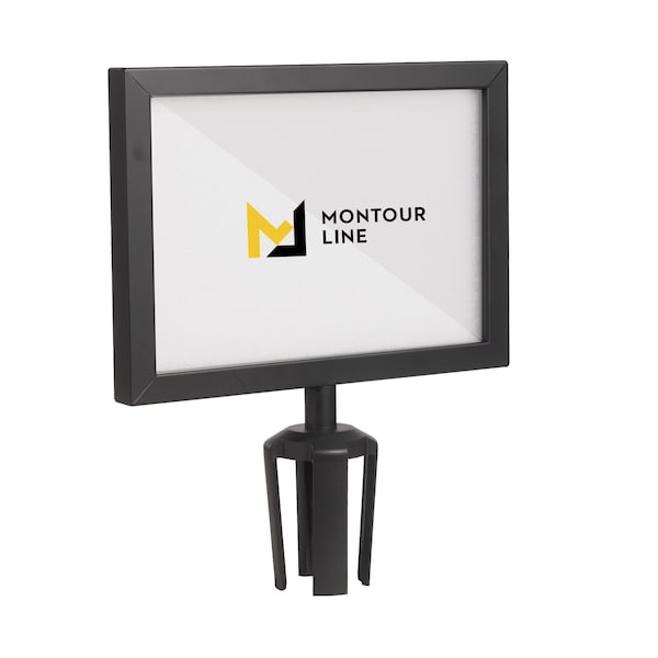 Montour Line Stanchion Post Top Sign Frame 8.5x11" H BLK Steel, LINE FORMS HERE HDSF-8511-H-BK-LINEFORMSHERE - main